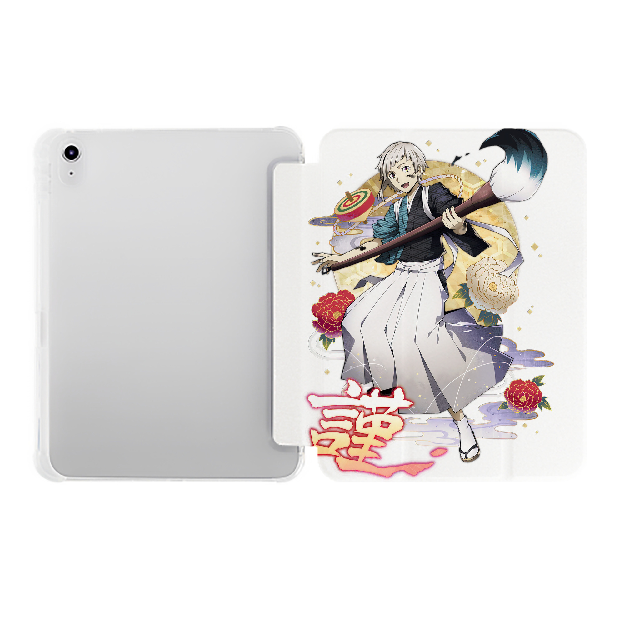 （画像用） 文豪ストレイドッグス Bungo Stray Dogs IPad ケース ペン収納付き 三つ折りスタンド PUレザー×シリコン 対応機種9.5/10.5/10.9インチ